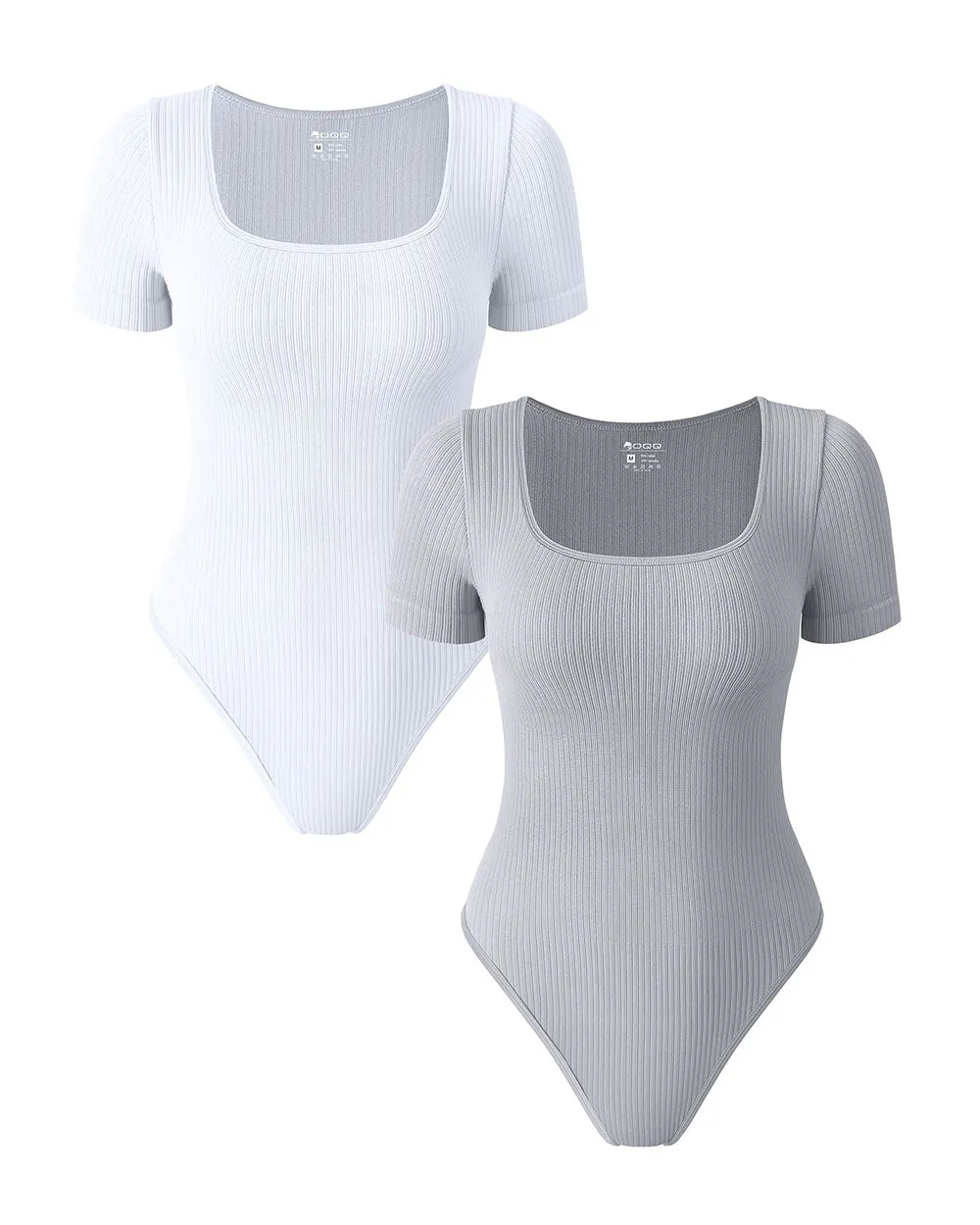 Ribbed Square Neck Bodysuits