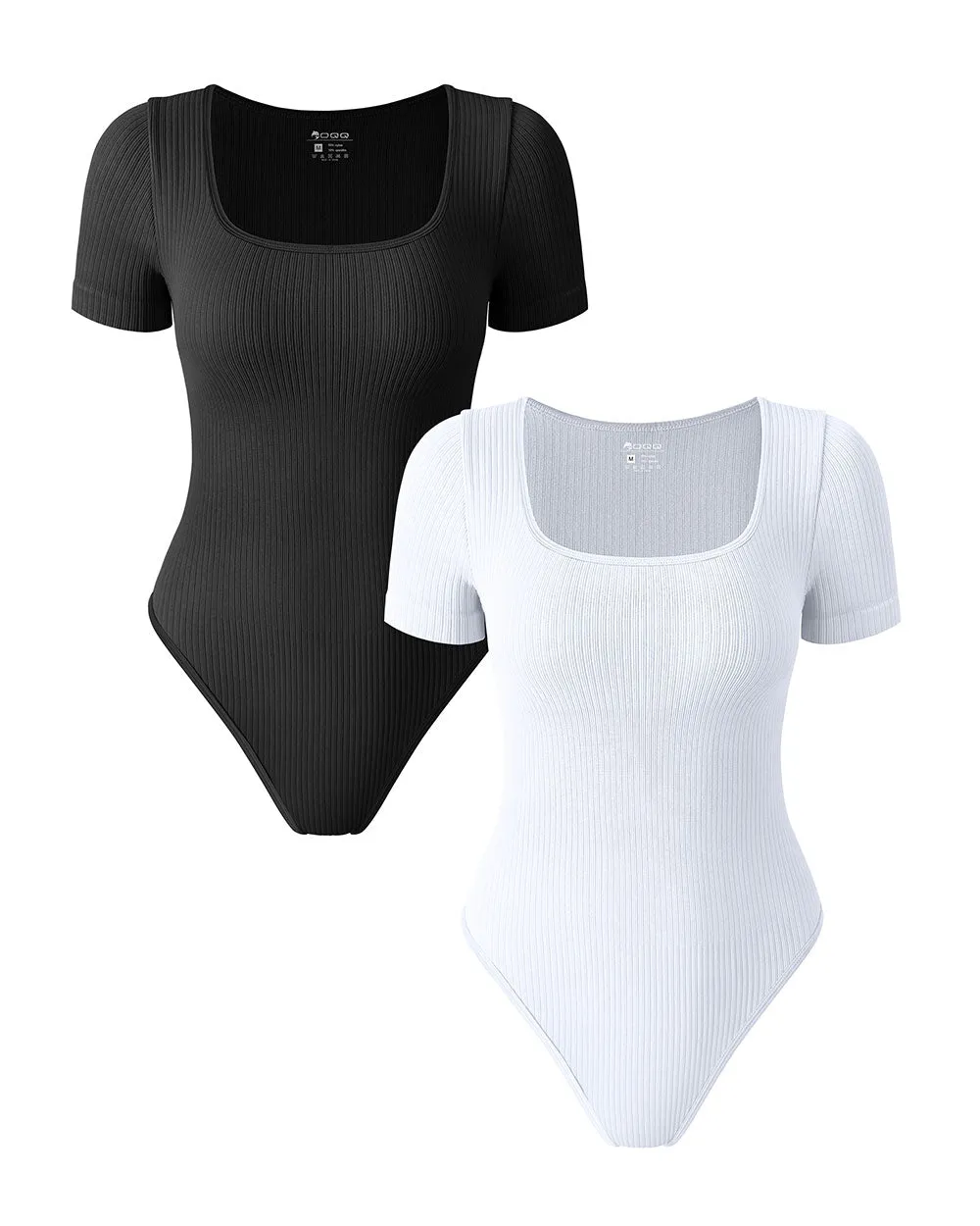 Ribbed Square Neck Bodysuits