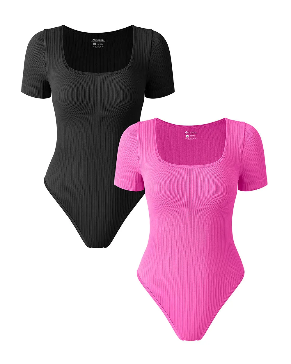 Ribbed Square Neck Bodysuits
