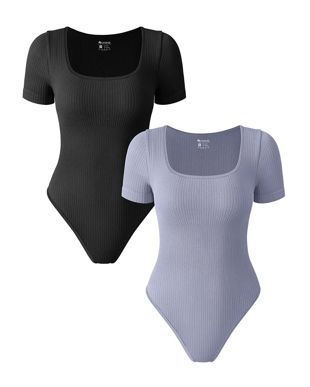 Ribbed Square Neck Bodysuits