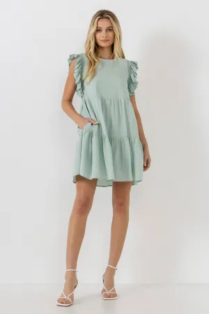 Ruffled Detail Mini Dress