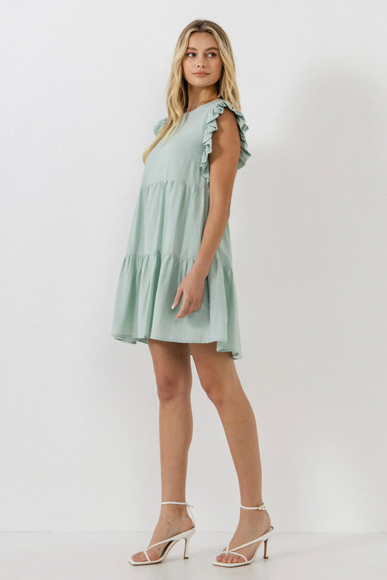 Ruffled Detail Mini Dress
