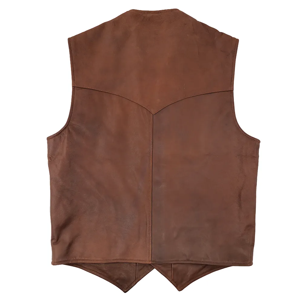 Schaefer Bowie Leather Vest- Whiskey