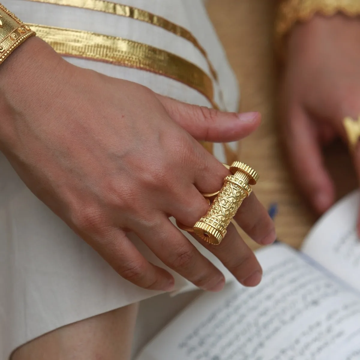 Scrolls of Time Gift Box with Pendant Necklace and Statement Ring