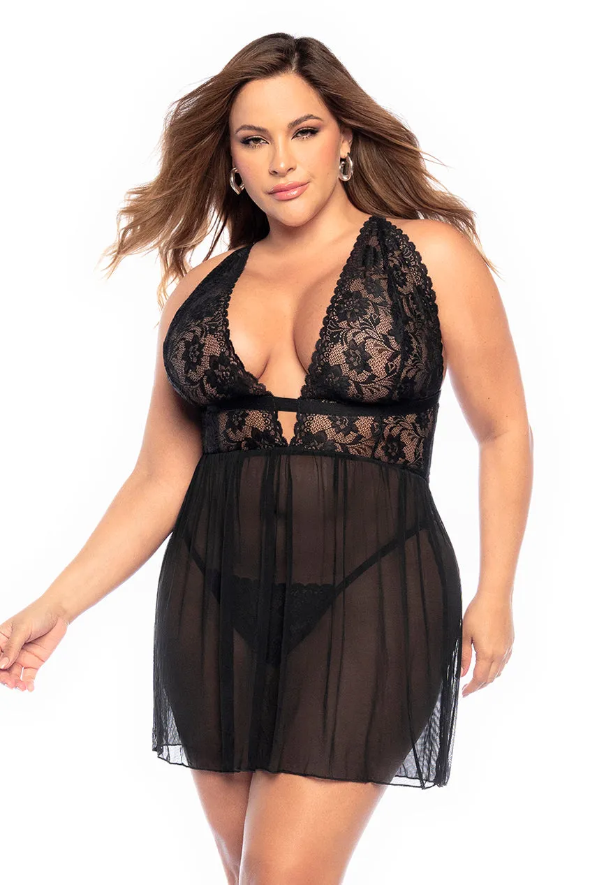 Siena Plunge Babydoll Set