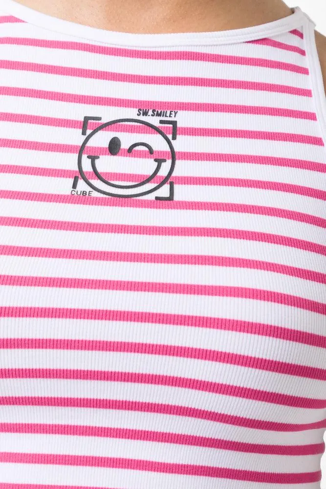 Smiley Seamless Stripe Vest Multi
