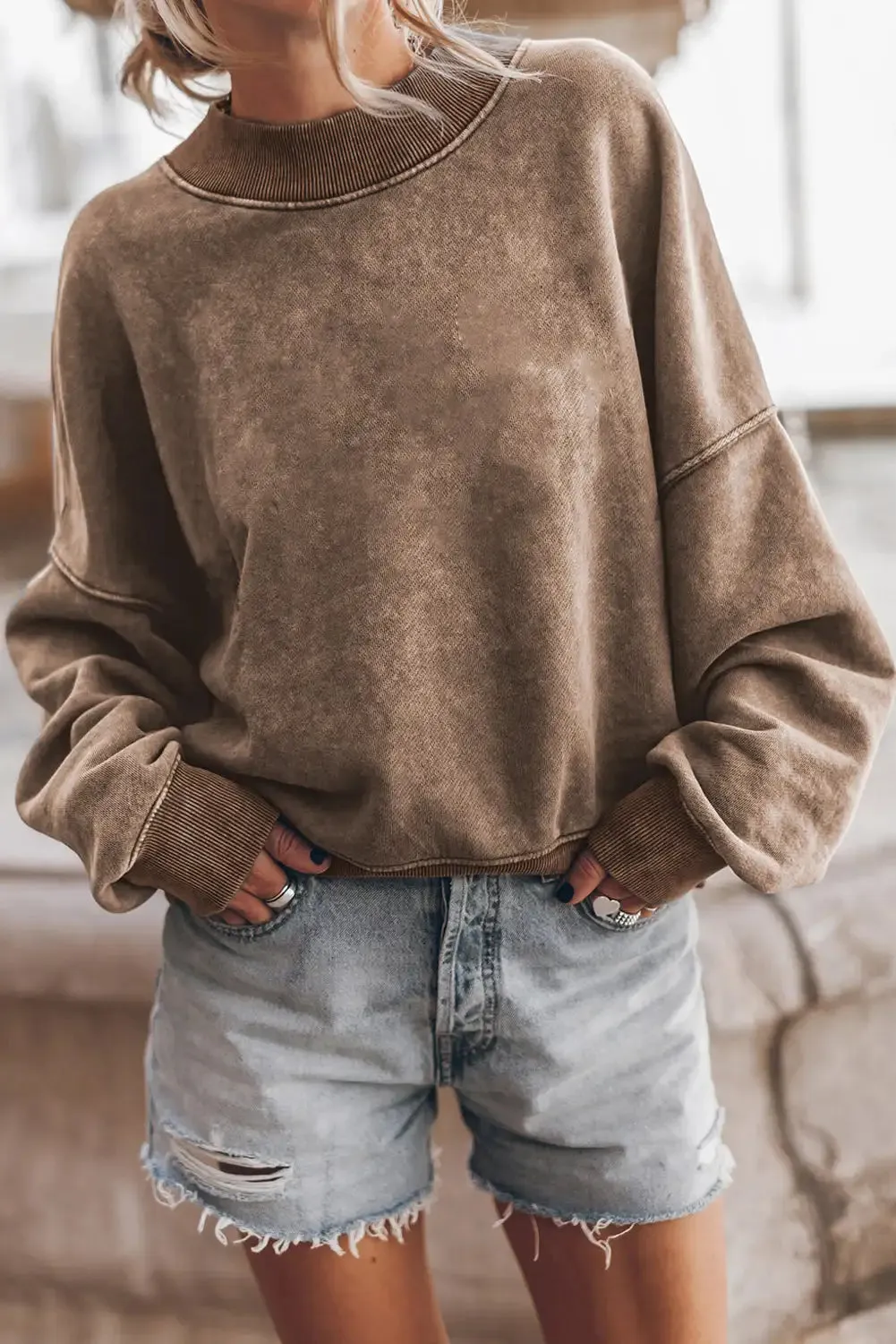 Vintage Brown Drop Shoulder Sweatshirt