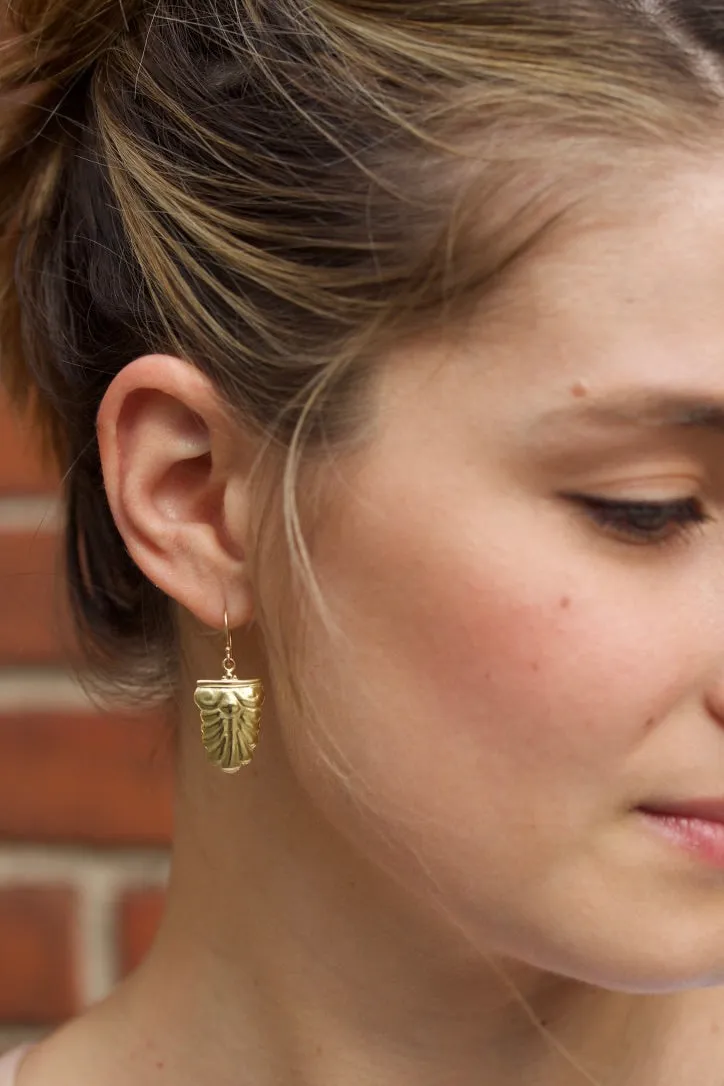 Wax Repoussé Greek Motif Earrings