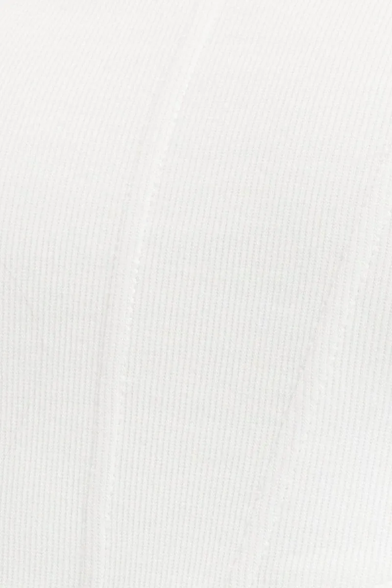 White Corset Crop Top Long Sleeve