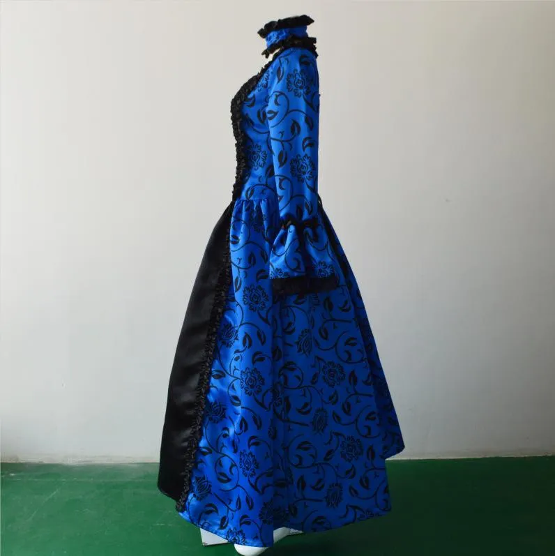 Women lace flare sleeve flowers printed party maxi dresses