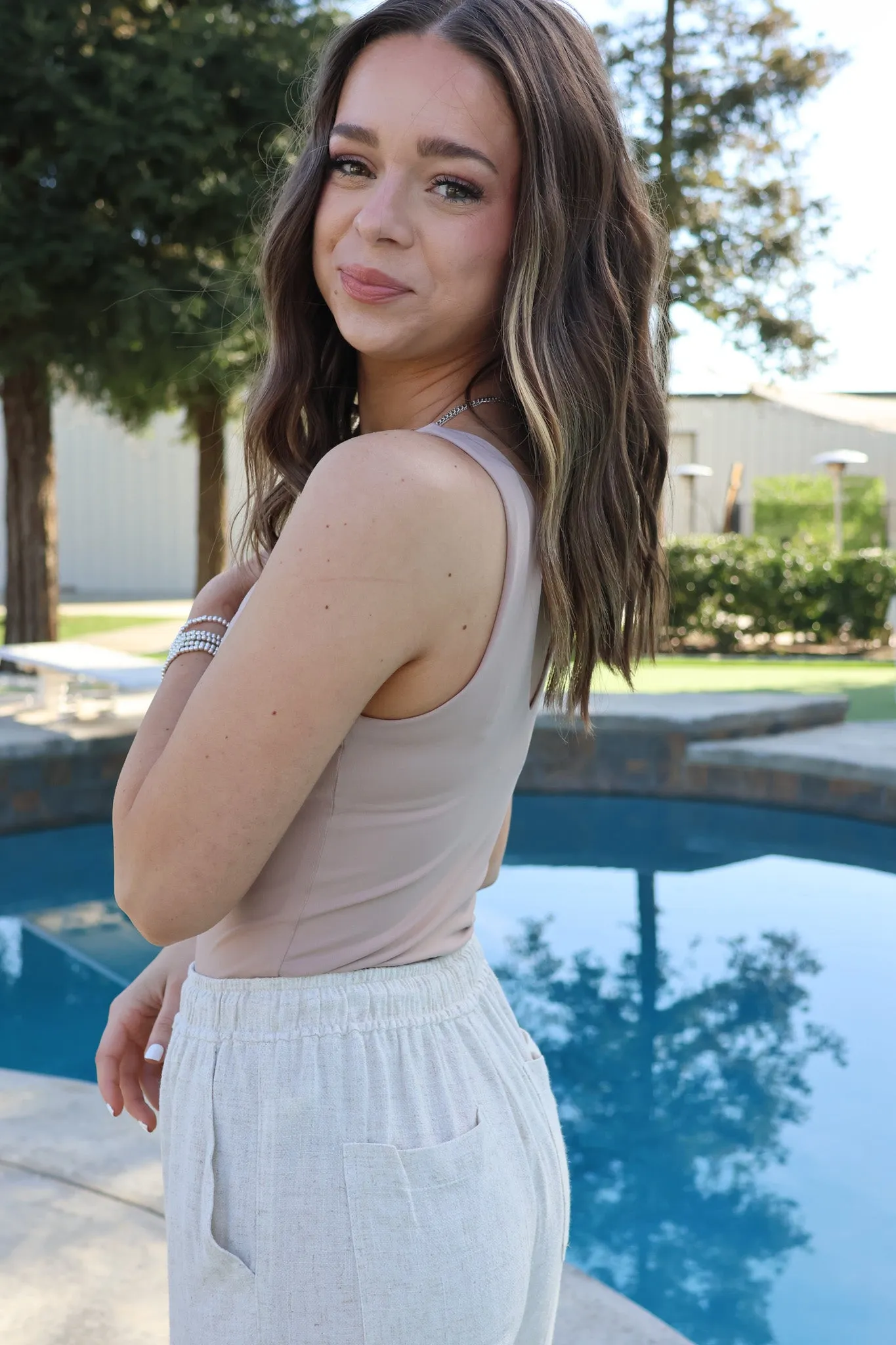 Yours Truly Bodysuit In Nude